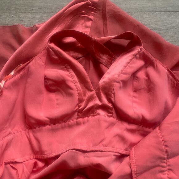 Max and Cleo 100% Silk Pink Midi Chiffon Dress Formal Sleeveless Size 8 - Picture 3 of 6